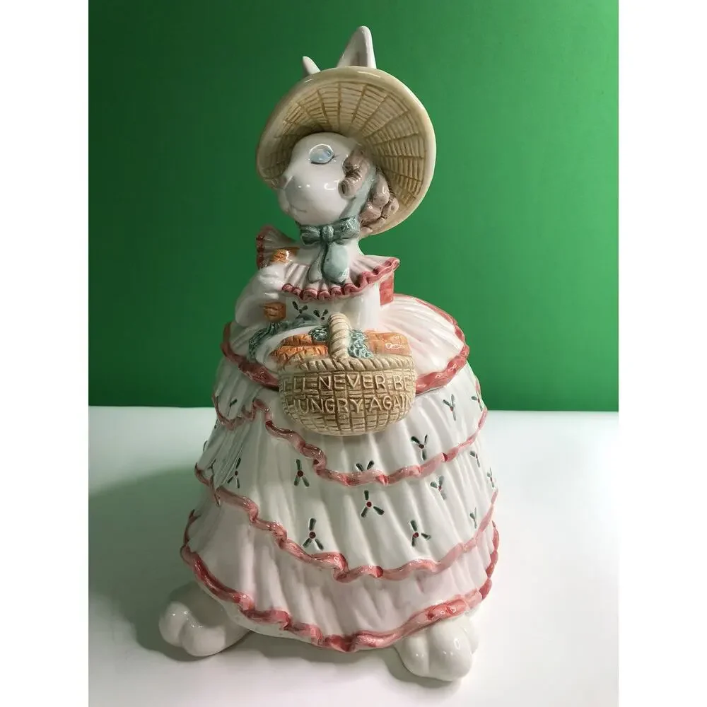 1989 FITZ & FLOYD Scarlet O'Hare COOKIE JAR Rabbit Belle Gone With The Wind